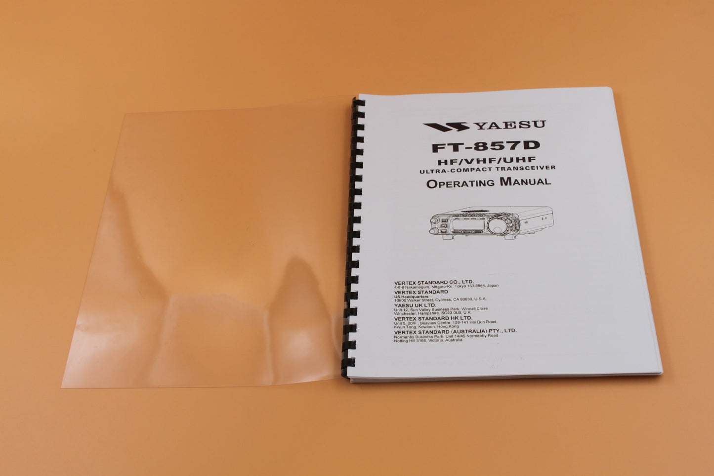 130 PAGES Yaesu FT-857D Owners Instruction Manual with Protective Clear Covers