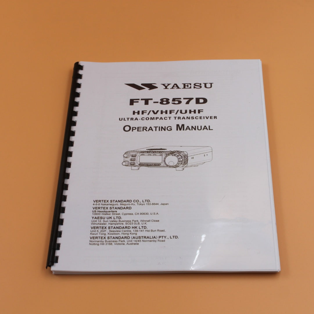 130 PAGES Yaesu FT-857D Owners Instruction Manual with Protective Clear Covers