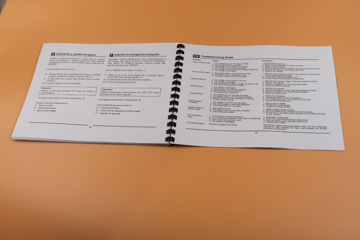 Singer 2277 Owners Instruction Manual 72 Pages With Clear Protective Covers