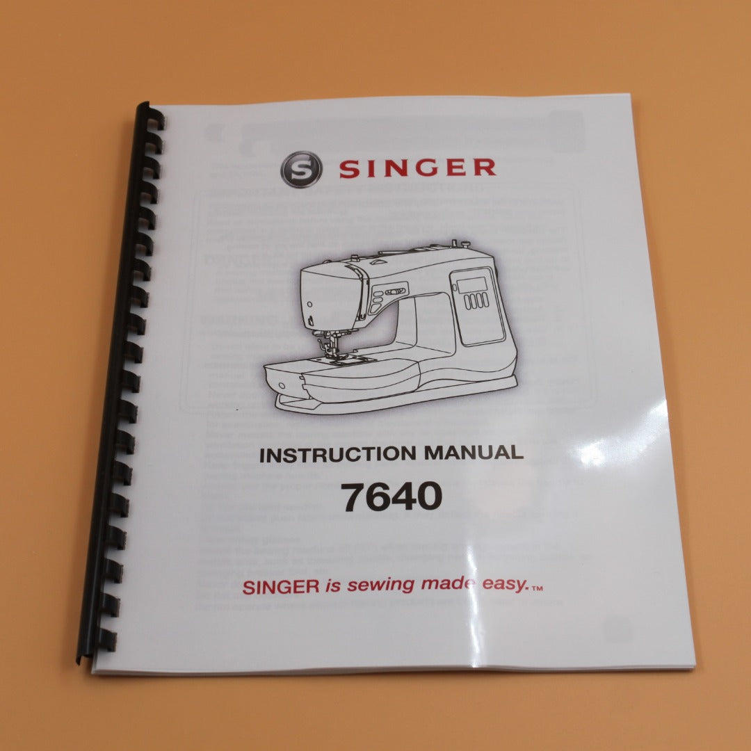 Singer 7640 Instruction Manual 40 Pages With Clear Covers