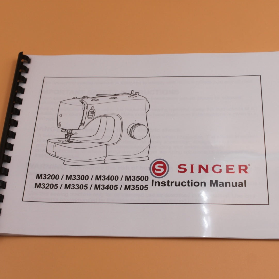 Singer M3200 M3300 M3400 M3500 Instruction Manual 40 Pages With Clear Covers
