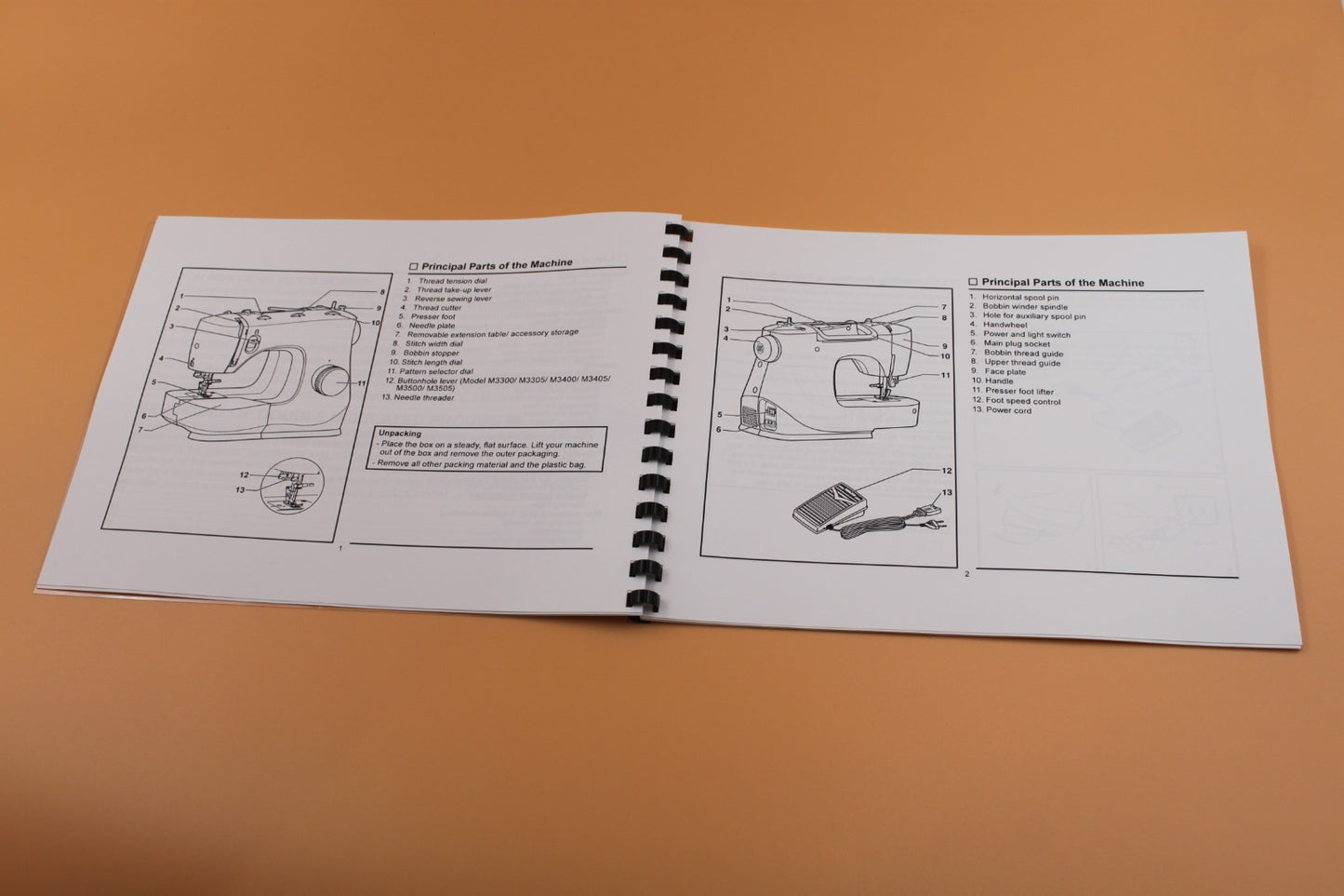 Singer M3200 M3300 M3400 M3500 Instruction Manual 40 Pages With Clear Covers