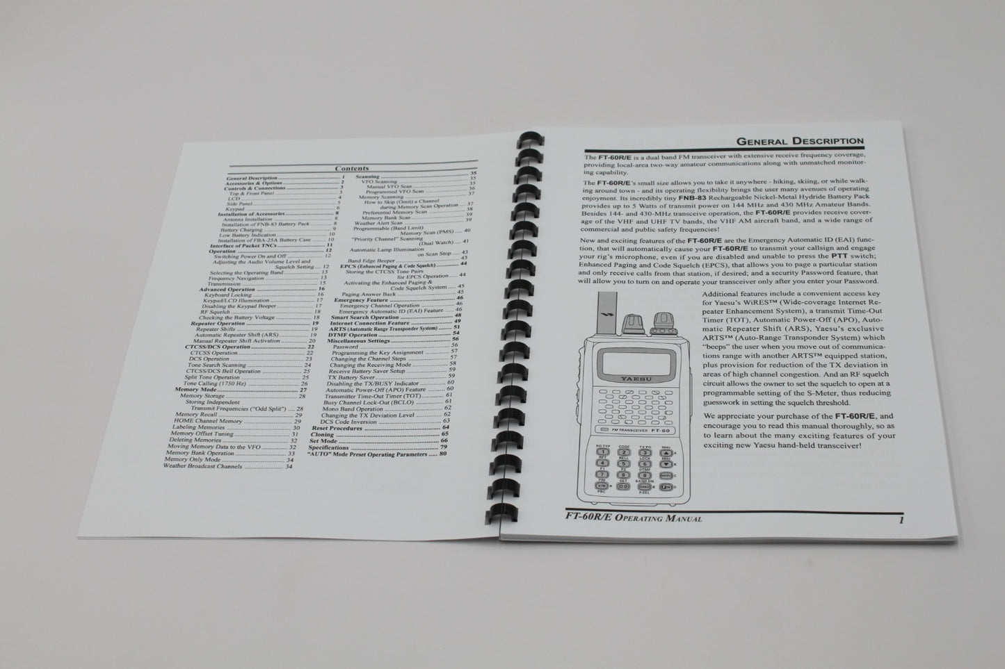 Yaesu FT-60R/E Instruction Operating Manual 84 Pages with Protective Covers