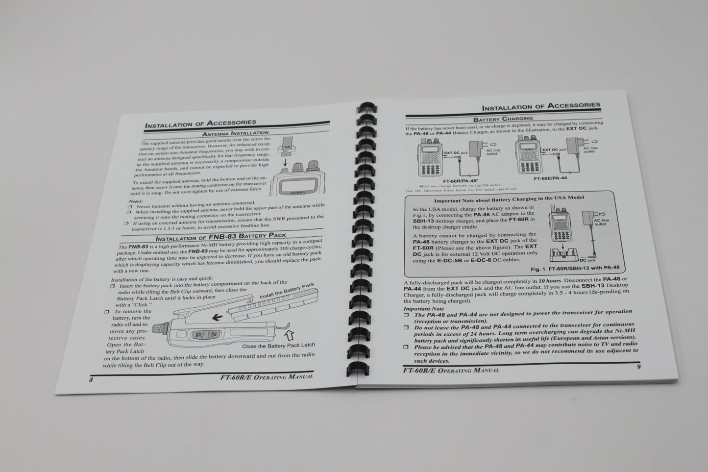 Yaesu FT-60R/E Instruction Operating Manual 84 Pages with Protective Covers