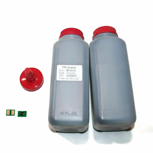 2x 45807101 toner refill w chip for oki Okidata MB472w MB492 MB562w