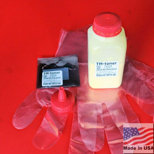 200 grams Yellow Toner Refill with chip HP Q7582A LaserJet 3800 CP3505 Series
