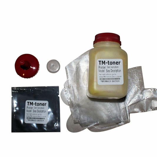 Yellow Toner Refill w chip & plug for Oki Okidata C110, C130, MC-160N 44250713