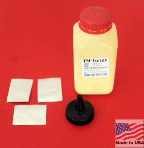 Yellow 140 grams toner refill kit for Brother MFC-9130CW, MFC-9140cdn, MFC-9330CDW, MFC-9340CDW, HL-3140CW, HL-3150cdw, HL-3170CDW, DCP-9020cdw