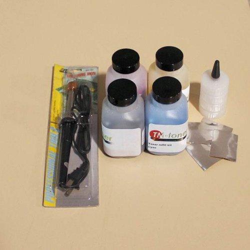 Simplyitem TONER REFILL KIT for Brother HL-3170CDW TN-221BK TN-225C TN-225M TN-225Y with toner hole makging tool