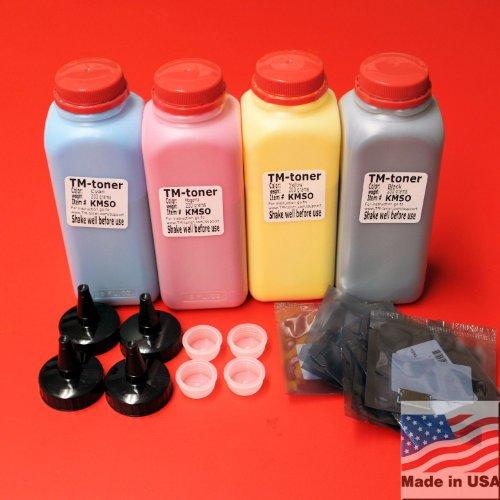 TM-toner ? 4 200 grams Toner refill kit + 8 chips and 4plugs for Konica Minolta MagiColor 1600W 1650EN 1680MF 1690MF