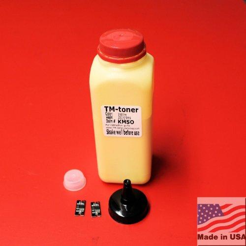TM-toner ? 200 grams Yellow Toner refill kit + 2 chips and plug for Konica Minolta MagiColor 1600W 1650EN 1680MF 1690MF A0V305F A0V306F