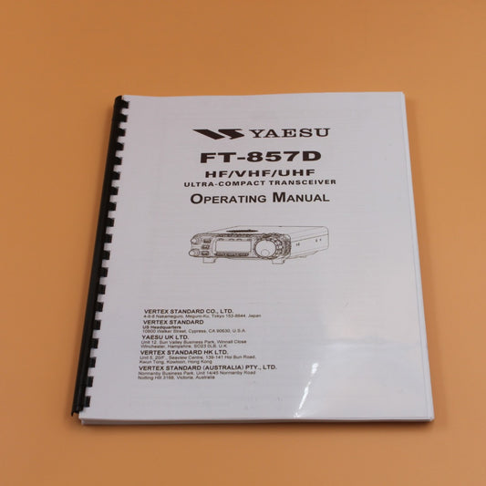 130 PAGES Yaesu FT-857D Owners Instruction Manual with Protective Clear Covers