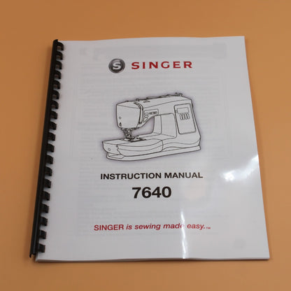 Singer 7640 Instruction Manual 40 Pages With Clear Covers